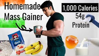 HOMEMADE 1000 Calorie Mass Gainer Shake Recipe for Muscle Building [upl. by Cicero66]