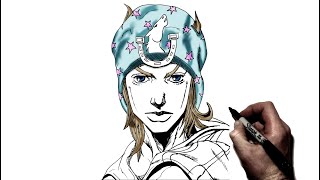 How To Draw Johnny Joestar  Step By Step  Jojos Bizarre Adventure [upl. by Atinauq919]