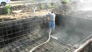 Gunite  spraying inground pool [upl. by Cordey10]