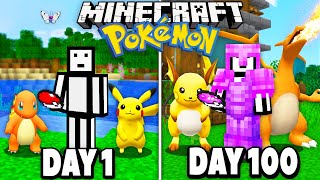 I Spent 100 Days in Minecraft PIXELMON Pokemon in Minecraft [upl. by Lunette]