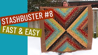 🎉👌 FAST amp EASY BEGINNER QUILT WITH JELLY ROLLS  FREE STASHBUSTER PATTERN [upl. by Machutte248]