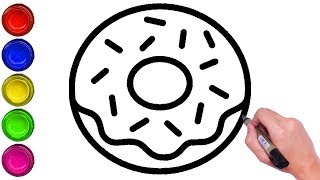 HOW TO DRAW DONUTS STEP BY STEP EASY DONUT DRAWING EASY  EASY DONUT DRAWINGS  DONUT DRAWING VIDEO [upl. by Punak]