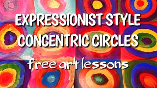 Expressionist Abstract Painting How to Paint Wassily Kandinsky Style Concentric Circles [upl. by Ringsmuth]