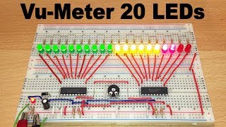 VuMeter 20 LEDs with LM3915 Standard LED scale  Electric diagram [upl. by Mun458]