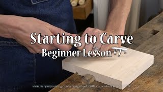 Starting To Carve  Beginner Lesson 7 [upl. by Shifrah]