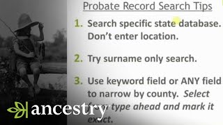 Getting Started With Probate Records  Ancestry [upl. by Loutitia]