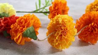 How to Make Marigold Paper Flowers  Sunset [upl. by Zetnom]