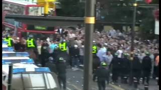 West Ham vs Millwall Hooligan Riots outside Upton Park [upl. by Aynom731]