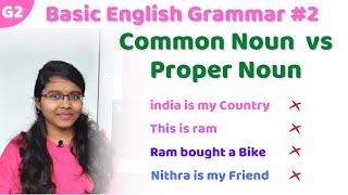 G2  Common Noun vs Proper Noun in Tamil  Basic English Grammar in Tamil  Parts of Speech [upl. by Yruy]