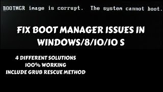 How to fix Bootmgr image is corrupt the system cant boot problem in windows [upl. by Ailegra]