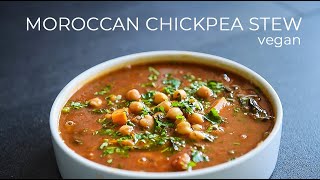 Moroccan inspired Chickpea Stew Recipe  EASY ONE POT MEAL IDEA [upl. by Naanac498]