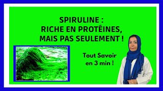 SPIRULINE  Bienfaits Utilisations Contreindications en 3 min [upl. by Ymmij]