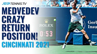 CRAZY Deep Daniil Medvedev Return Position in Cincinnati [upl. by Hance]