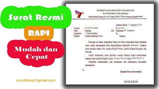 CARA MEMBUAT SURAT RESMI YANG RAPI MUDAH DAN CEPAT [upl. by Markowitz40]