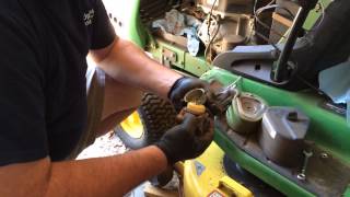 How to Clean Lawnmower Carburetor John Deere LT155 [upl. by Varipapa]