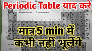 Trick to Learn Periodic Table Elements in hindi in easy way  class 11th and 9th [upl. by Etteluap690]