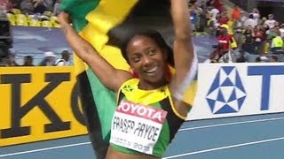 FraserPryce claims 200m Felix goes down  Universal Sports [upl. by Duleba25]