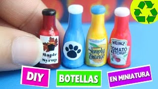 DIY  Como hacer botellas en miniatura  manualidadesconninos [upl. by Namaan]