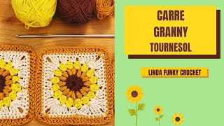 Carré Granny Tournesol au Crochet🌻 [upl. by Edyak]