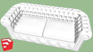 Chesterfield Sofa Modeling in SketchUp  TutorialsUp [upl. by Nuahsyd]