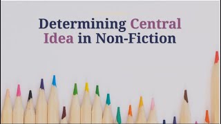 Determining Central Idea in Any Text [upl. by Ayat856]