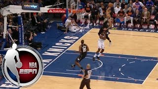 Giannis Antetokounmpo literally jumps over Tim Hardaway Jr on ridiculous dunk  ESPN [upl. by Kosiur]