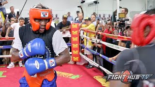 FLOYD MAYWEATHER SPARRING  SCHOOLS SPARRING PARTNERS PREPARING FOR NEXT FIGHT FULL VIDEO [upl. by Melony885]