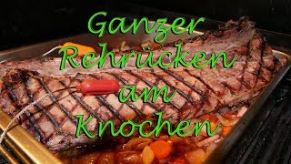 Ganzer Rehrücken am Knochen mit Rotwein mariniert YBBQ [upl. by Selimah]