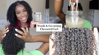 WASH AND GO with DIY FLAXSEED GEL  Natural Hair  TheLifestyleLuxe [upl. by Auqinal]