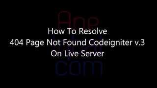 How To Resolve 404 Page Not Found Codeigniter v3 [upl. by Seel]