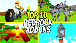 Top 10 Minecraft Bedrock Addons Windows 10MCPE  August 2021 [upl. by Ahsikyw]