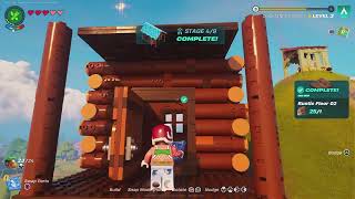 Building log cabin in Lego Fortnite [upl. by Nedarb732]