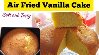 SIMPLE AIR FRYER VANILLA CAKE RECIPES FROM SCRATCHHow To Bake Cake in Air fryer Oven AIR FRIED CAKE [upl. by Arahsat366]