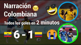 Ecuador 6  1 Colombia  Goles de Ecuador con Narración Colombiana  Eliminatorias qatar 2022 [upl. by Arlon]