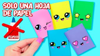 DIY MINI LIBRETAS CON SOLO UNA HOJA DE PAPEL SIN PEGAMENTO [upl. by Kowatch]