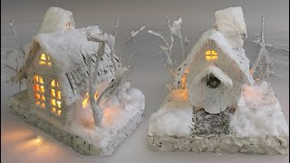 Magical Cardboard Christmas House DIY Holiday Home Decor [upl. by Ardisj]