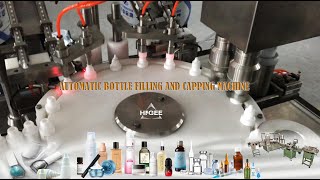 Automatic Bottle Filling and Capping Machine with robot hand for 10ml plastic bottles [upl. by Aietal593]