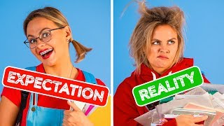 BACK TO SCHOOL EXPECTATION VS REALITY  Funny Situations by 123 GO [upl. by Duwalt]