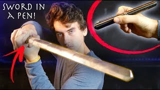 Make Riptide Expandable Pen Sword From Percy Jackson  Full Metal Low Cost Build [upl. by Atinrev]