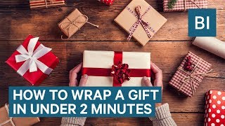 How To Wrap A Gift In Under 2 Minutes [upl. by Larcher84]