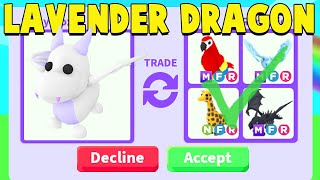 Trading NEW LAVENDER DRAGON in Adopt Me [upl. by Thorley777]