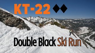 Palisades Tahoe KT22 Double Black Ski Run [upl. by Maltzman994]