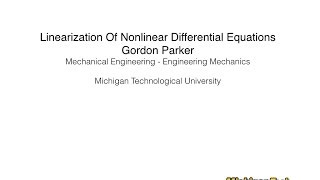 Linearization of Nonlinear Differential Equations [upl. by Hobie]