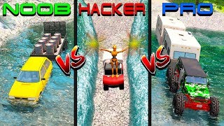 Beamng drive  NOOB vs PRO vs HACKER crashes 5 [upl. by Alegnave]