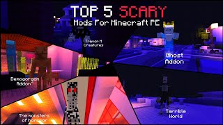 Top 5 Scary Horror Mods And Addons For Minecraft PEBedrock 116 Part 1 [upl. by Eirahs651]