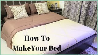 How To Make A Bed How To Put A Bed Sheet On A Bed [upl. by Graff]