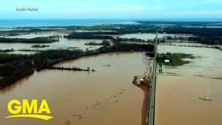 Catastrophic floods force thousands to evacuate after dams collapse l GMA [upl. by Ianahs]