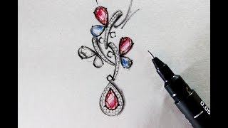 How to Draw jewelry Designs Basic Concepts by Art Jewellery Design YouTube [upl. by Ahseken]