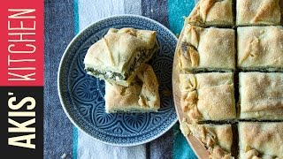 Greek Spinach Pie Spanakopita  Akis Petretzikis [upl. by Bennink]