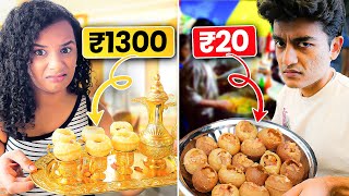 Trying Indias Most EXPENSIVE Pani Puri Golgappe [upl. by Odrautse]